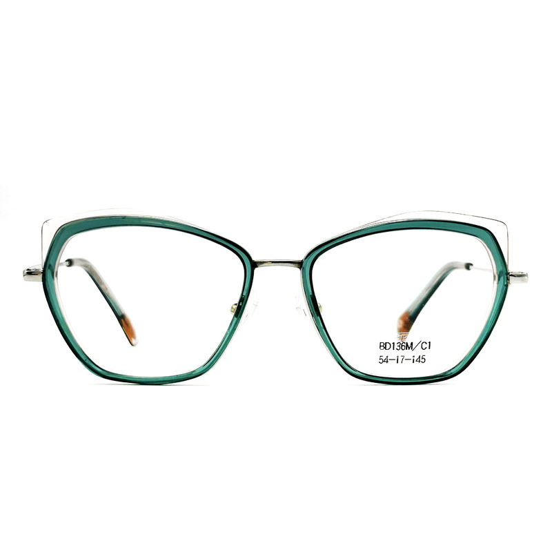 BD136M เครื่องแก้วสี่เหลี่ยมวินเทจที่กําหนดเอง กรอบโลหะอะซิตาต สําหรับผู้หญิง