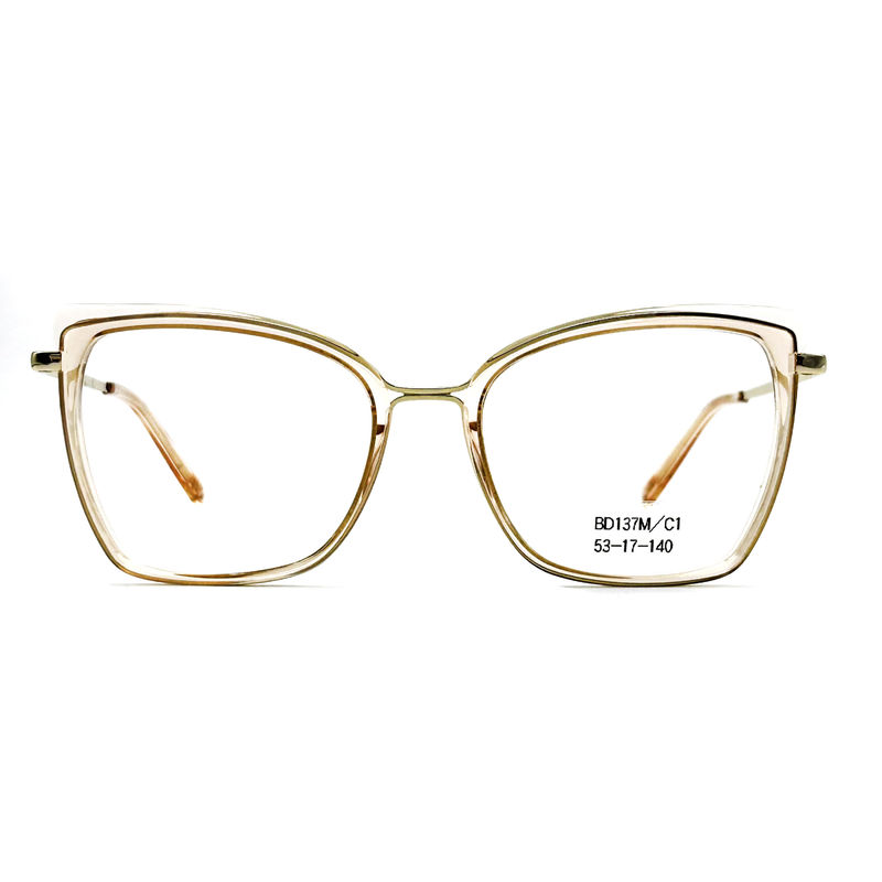 BD137M วินเทจ สี่เหลี่ยม ผู้หญิง แว่นแว่นเหล็กอะเซทาท สีที่กําหนดเอง